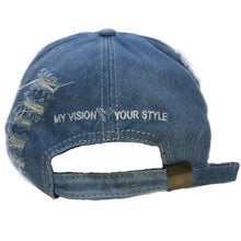 Load image into Gallery viewer, Light Blue distressed V Hat
