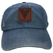 Load image into Gallery viewer, Light Blue distressed V Hat
